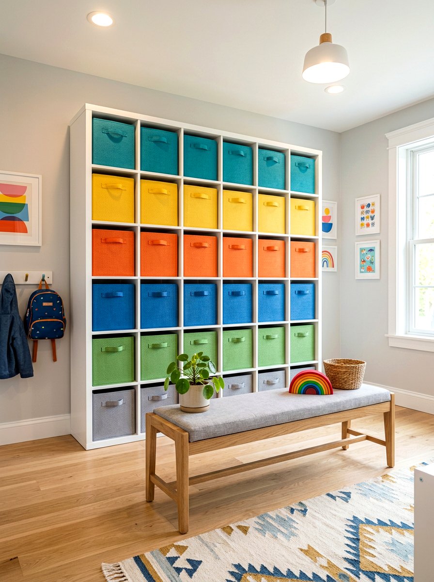 Modern cubby storage - 30 drop zone shelf ideas