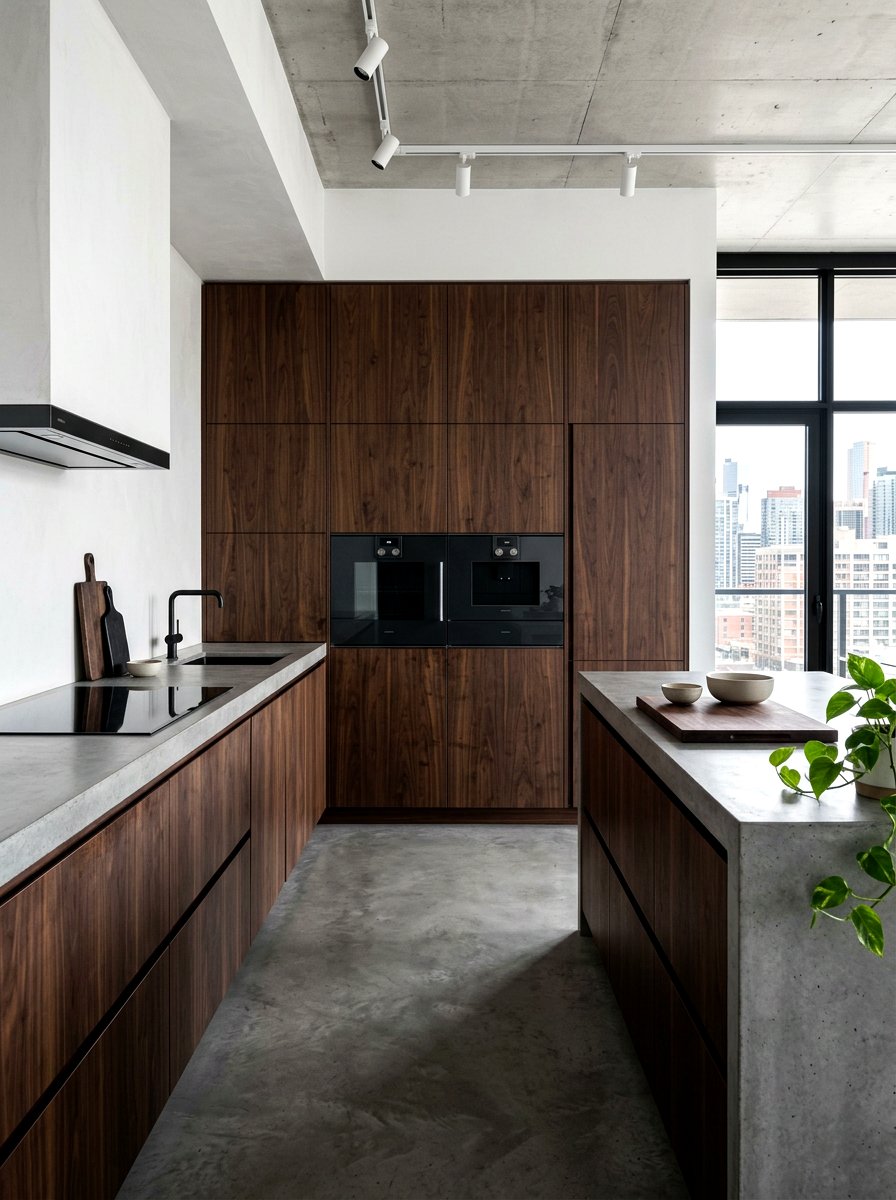 Modern dark wood cabinetry - 30 dark wood kitchen ideas