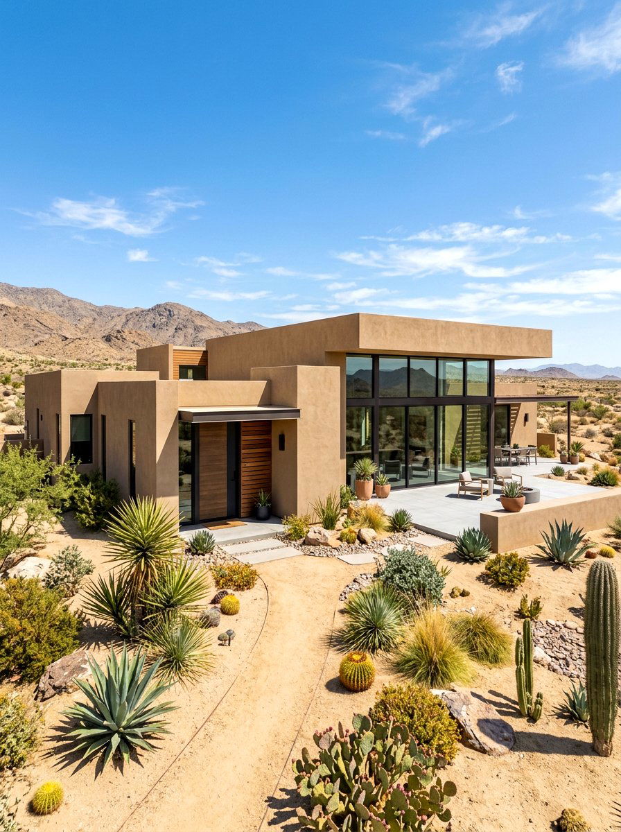 Modern desert stucco house - 30 clay stucco exterior ideas
