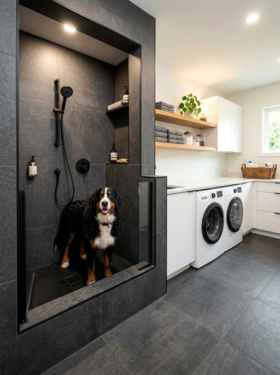 Modern dog wash station - 30 pet washing station laundry ideas