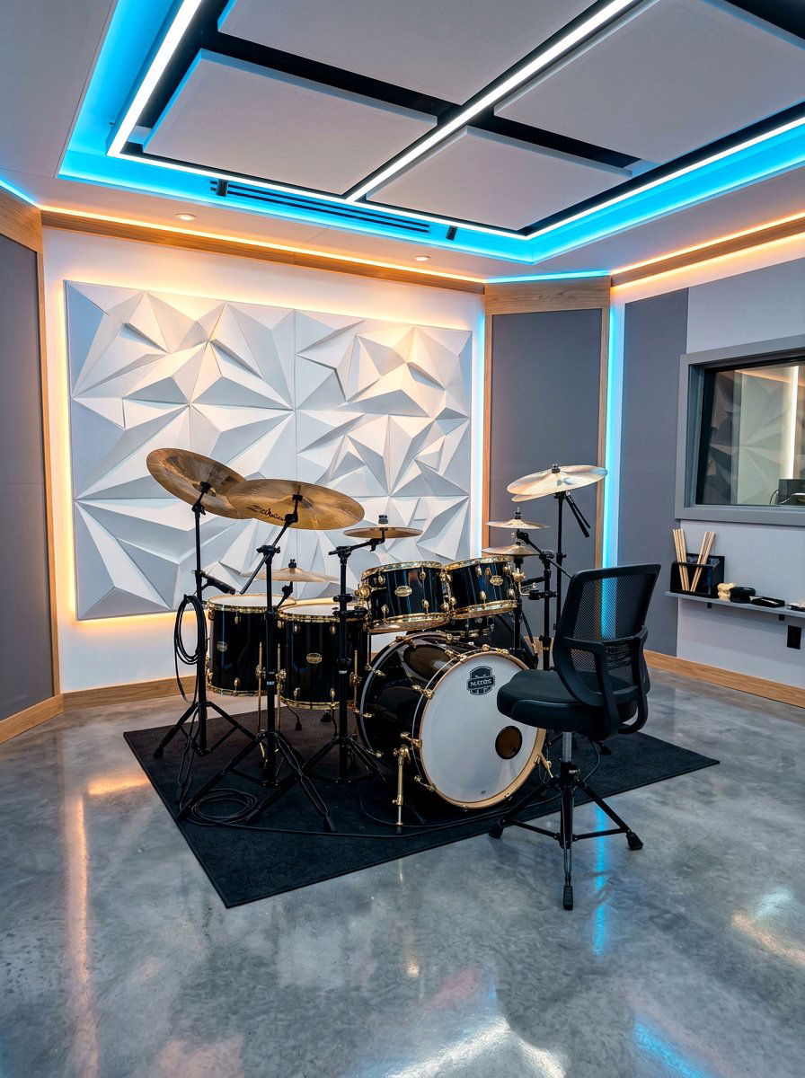 Modern drum room - 30 drum room ideas
