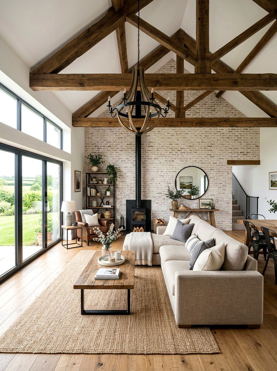 Modern farmhouse brick wall - 30 limewashed brick wall ideas