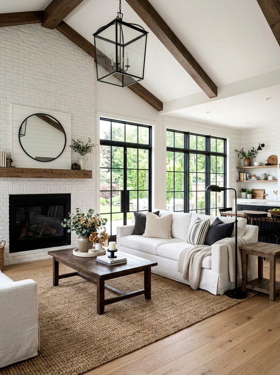 Modern farmhouse brick wall - 30 brick accent wall ideas