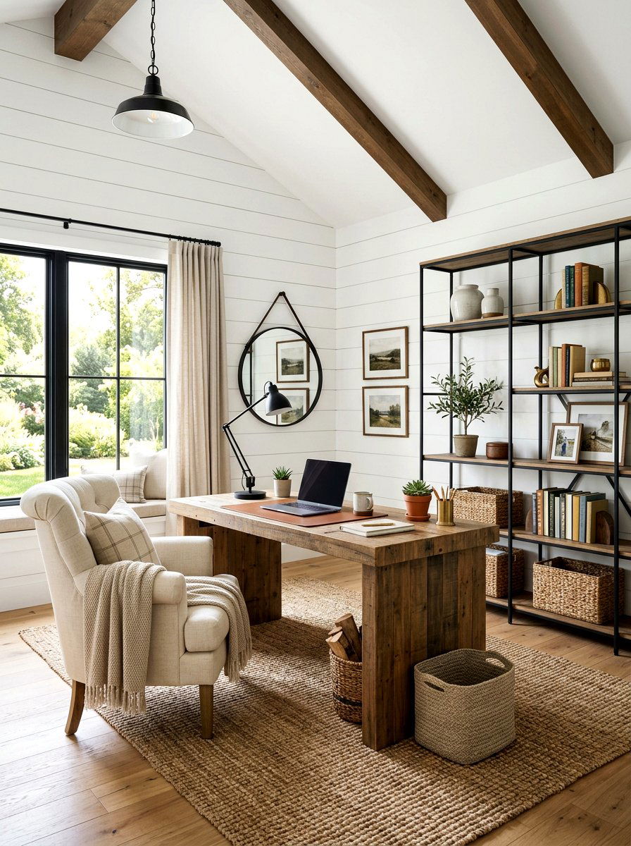 Modern farmhouse home office - 30 viral home office ideas