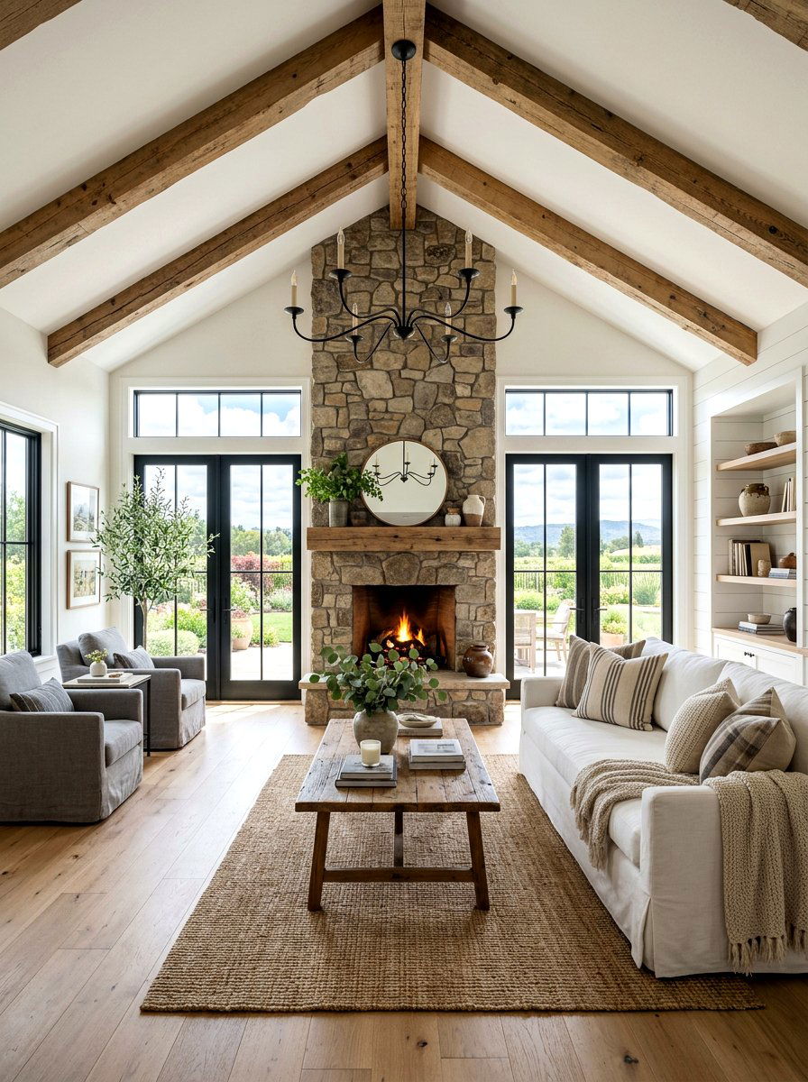 Modern farmhouse living room - 30 quiet luxury living room ideas