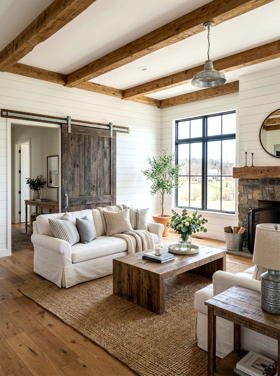 Modern farmhouse living room - 30 family friendly living room ideas