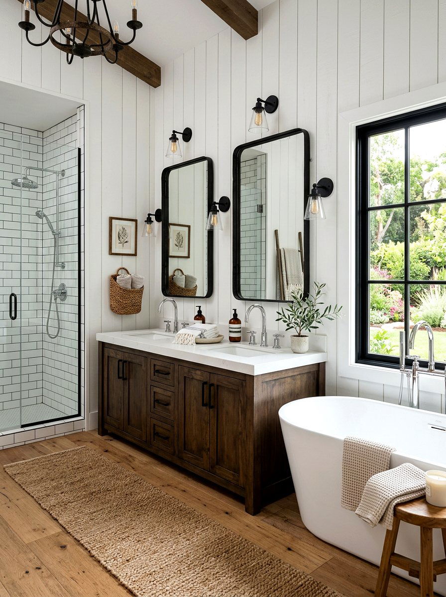 30 Mixed Metal Bathroom Decor Ideas: Style With Warm Brassy Charm
