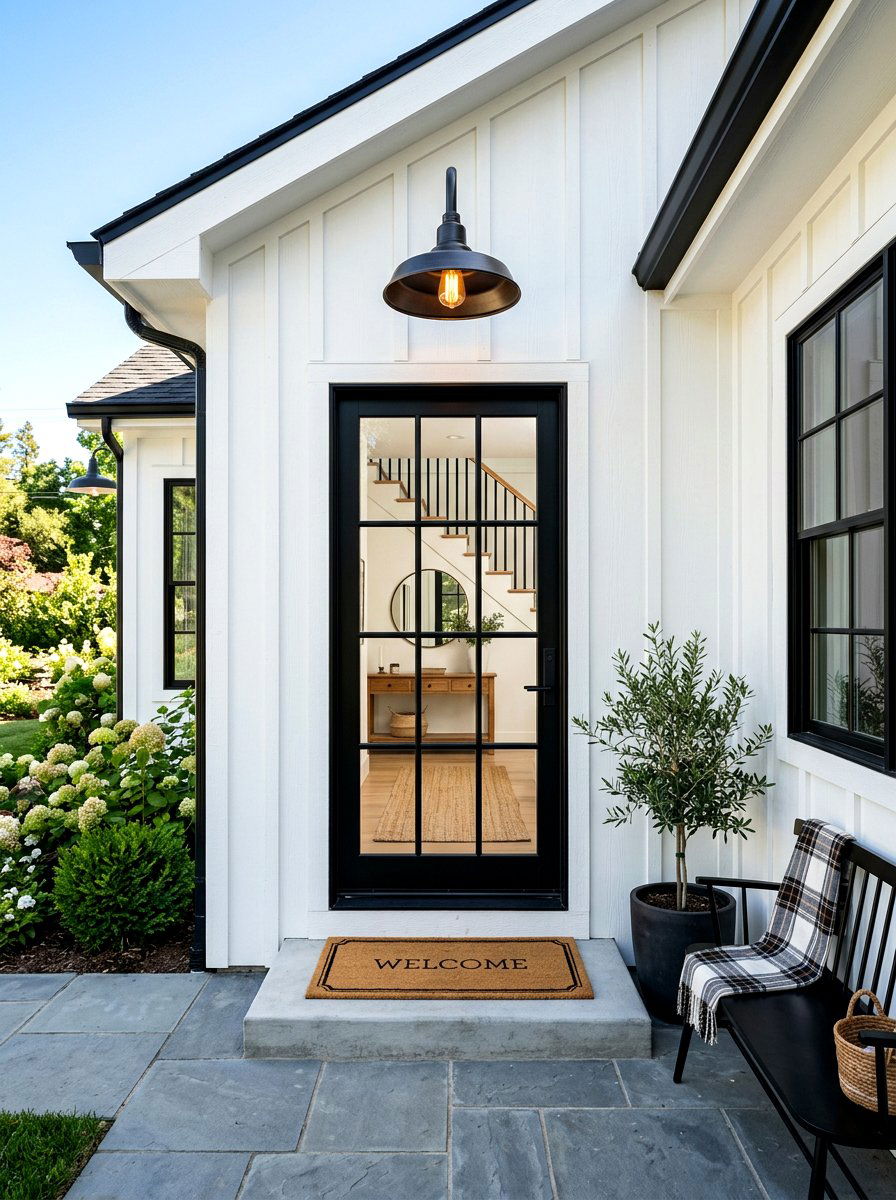 Modern farmhouse outdoor light - 30 exterior lighting ideas for front of house