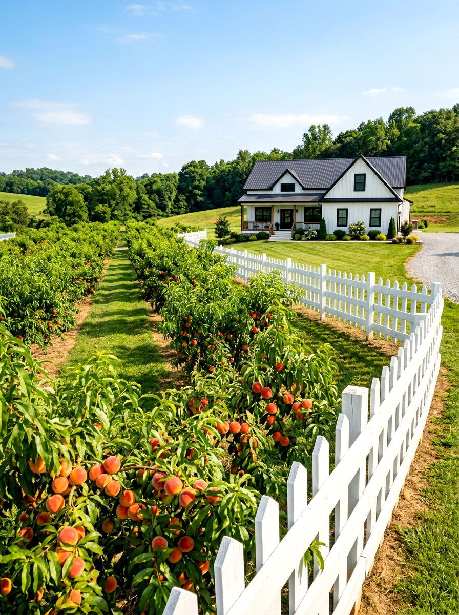 Modern farmhouse peach orchard - 30 orchard backyard aesthetic ideas