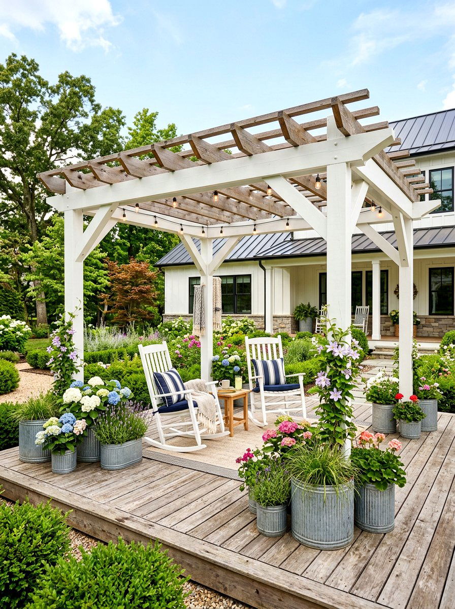 Modern farmhouse pergola - 30 modern pergola ideas