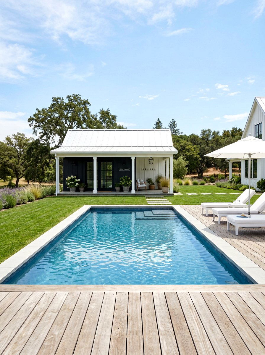 Modern farmhouse pool - 30 modern pool ideas