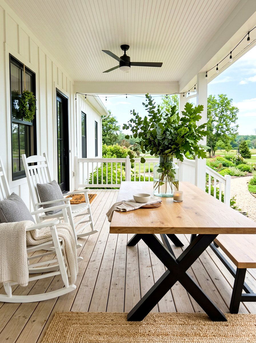 Modern farmhouse porch table - 30 porch coffee table ideas