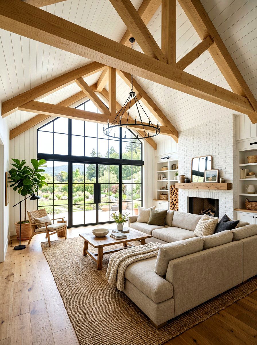 Modern farmhouse vaulted ceiling - 30 vaulted ceiling ideas