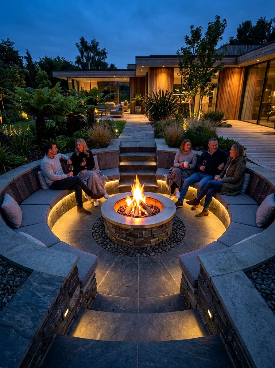 Modern fire pit lighting - 30 modern outdoor lighting ideas