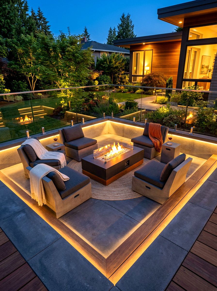 Modern fire pit seating - 30 deck lounge furniture ideas