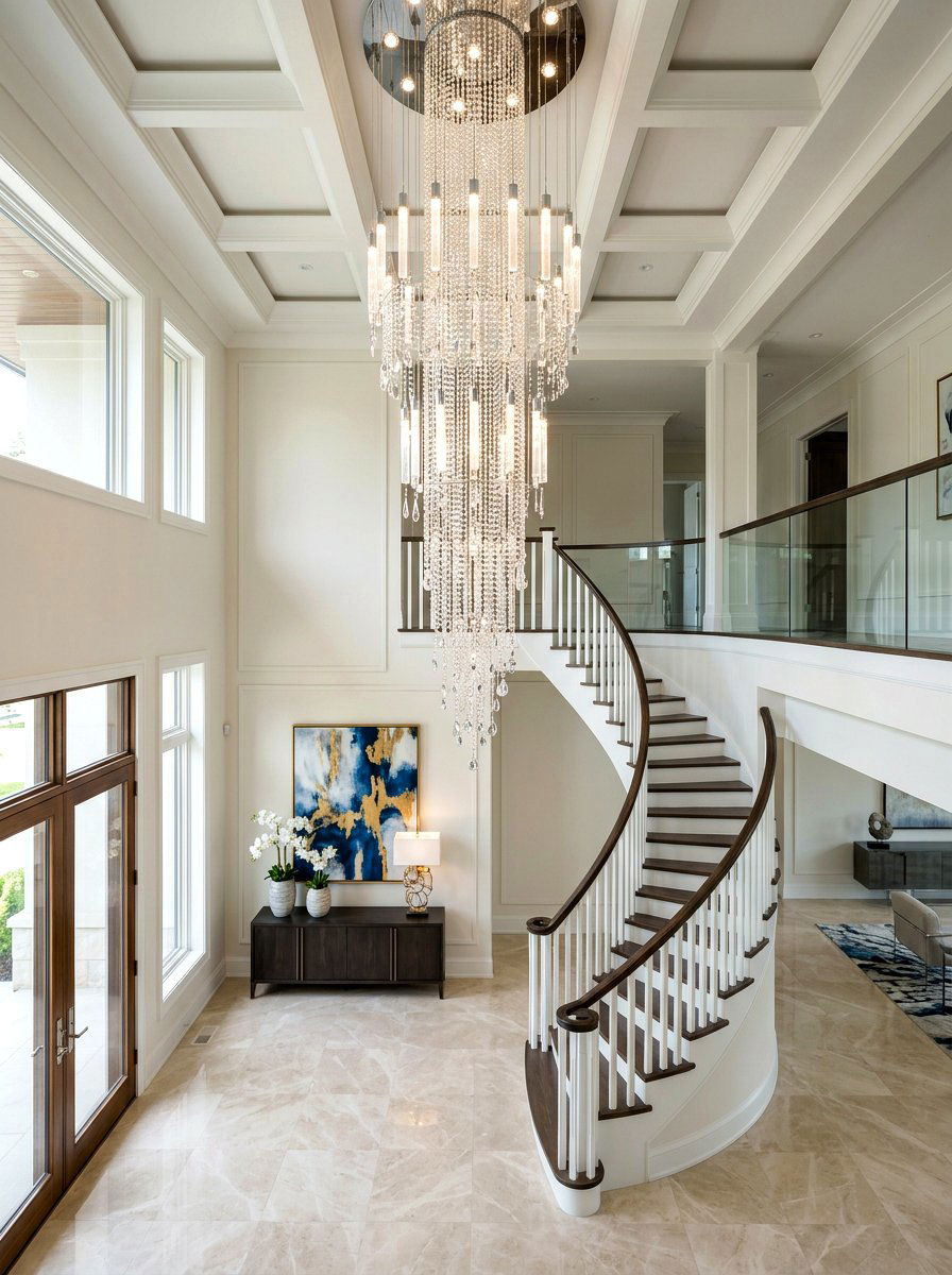 Modern foyer chandelier - 30 dramatic foyer decor ideas