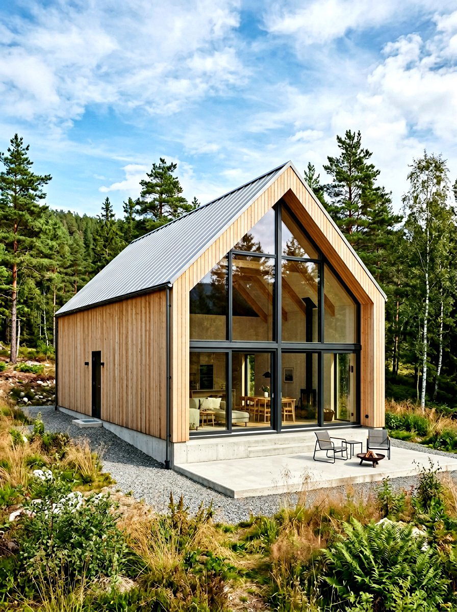 Modern gabled roof Scandinavian house - 30 Scandinavian house exterior ideas
