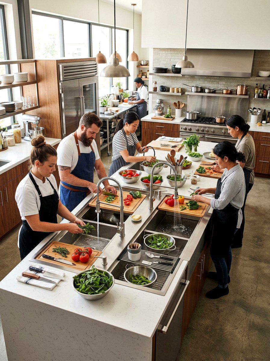 Modern galley sink - 30 workstation sink ideas