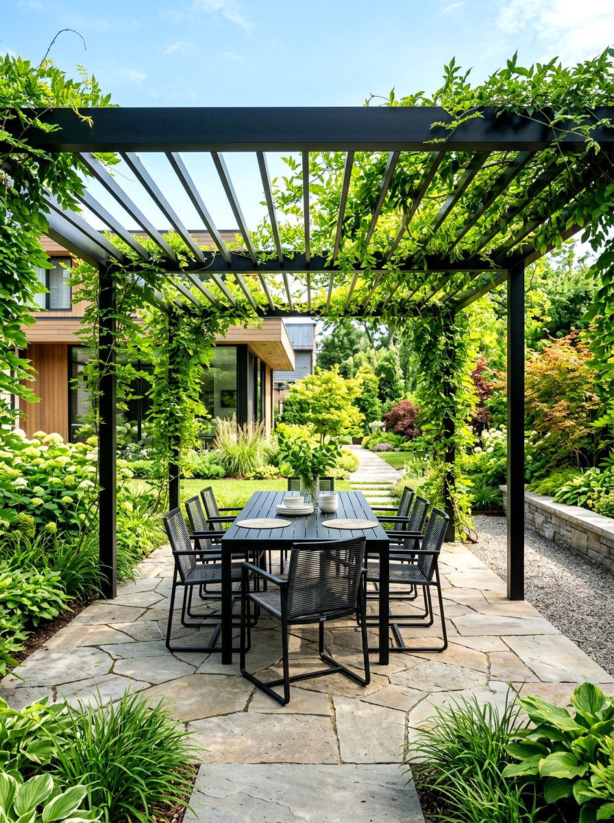 Modern garden pergola - 30 backyard destination ideas