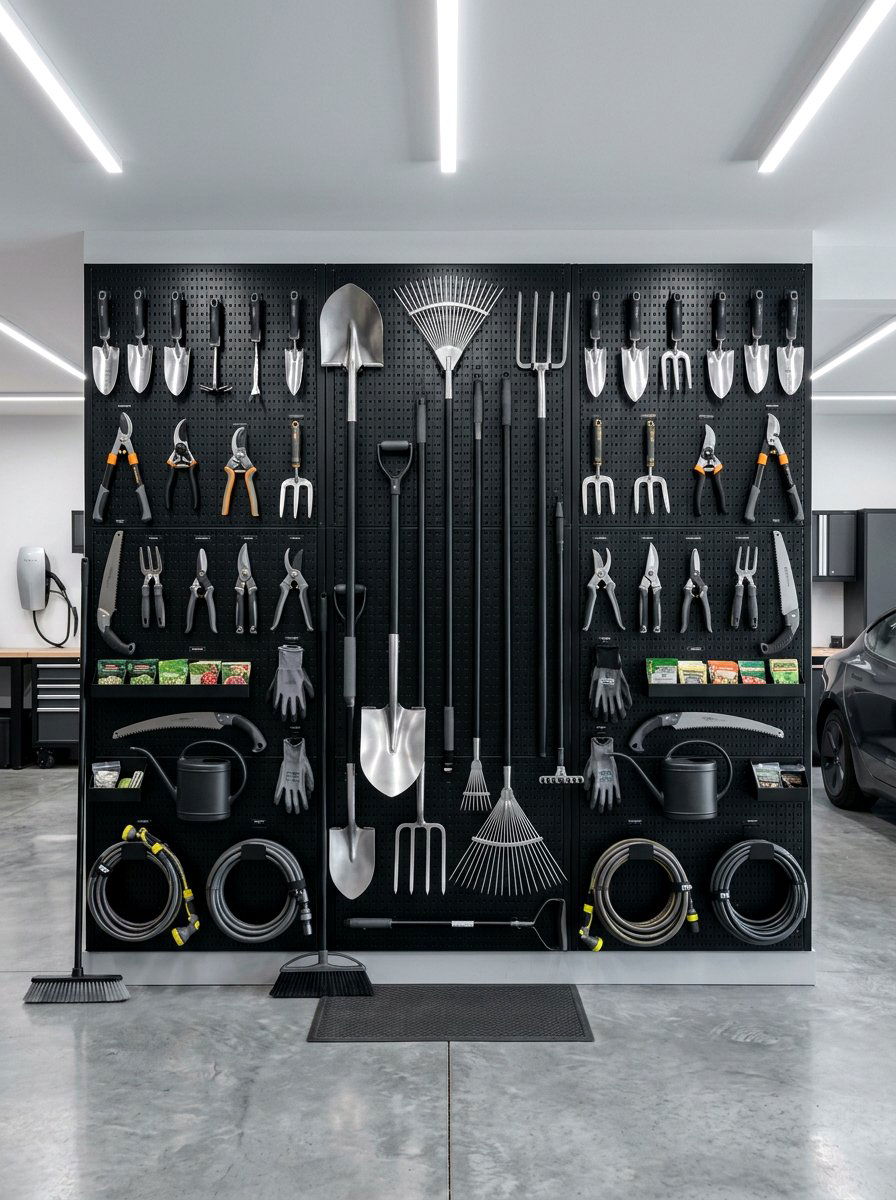 Modern garden tool wall - 30 garden tool wall ideas