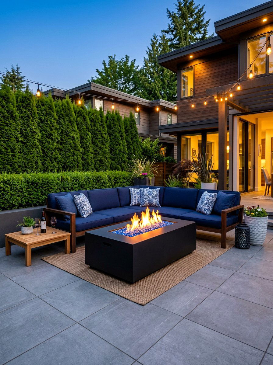 Modern gas fire pit - 30 fire pit lounge ideas