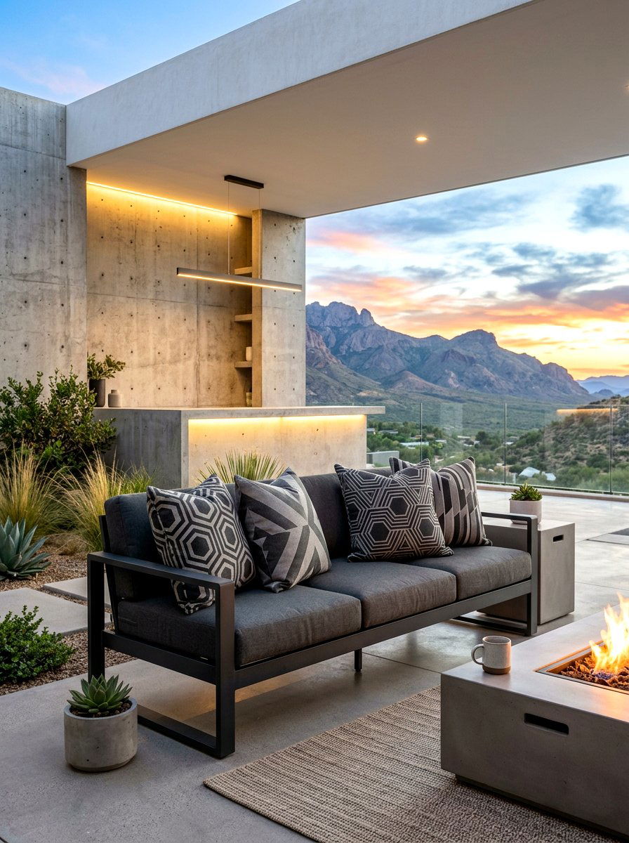 Modern geometric outdoor pillow - 30 outdoor throw pillow ideas