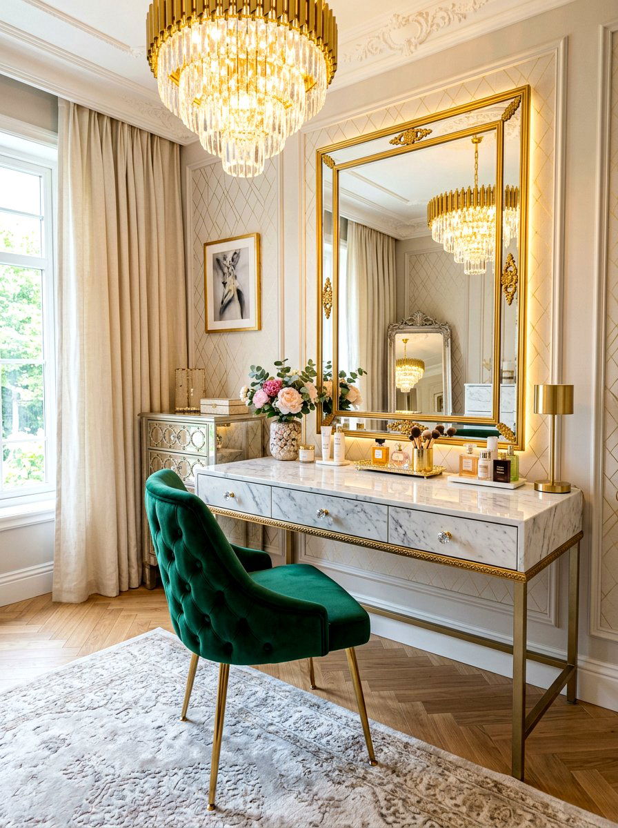 Modern glam vanity - 30 beauty room ideas