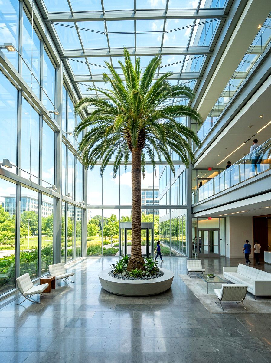 Modern glass atrium - 30 indoor courtyard home ideas