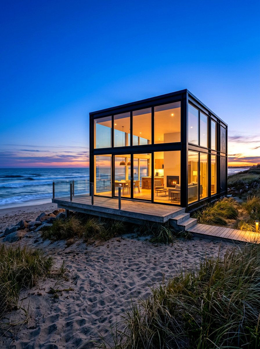 Modern glass beach cottage - 30 beach cottage exterior ideas