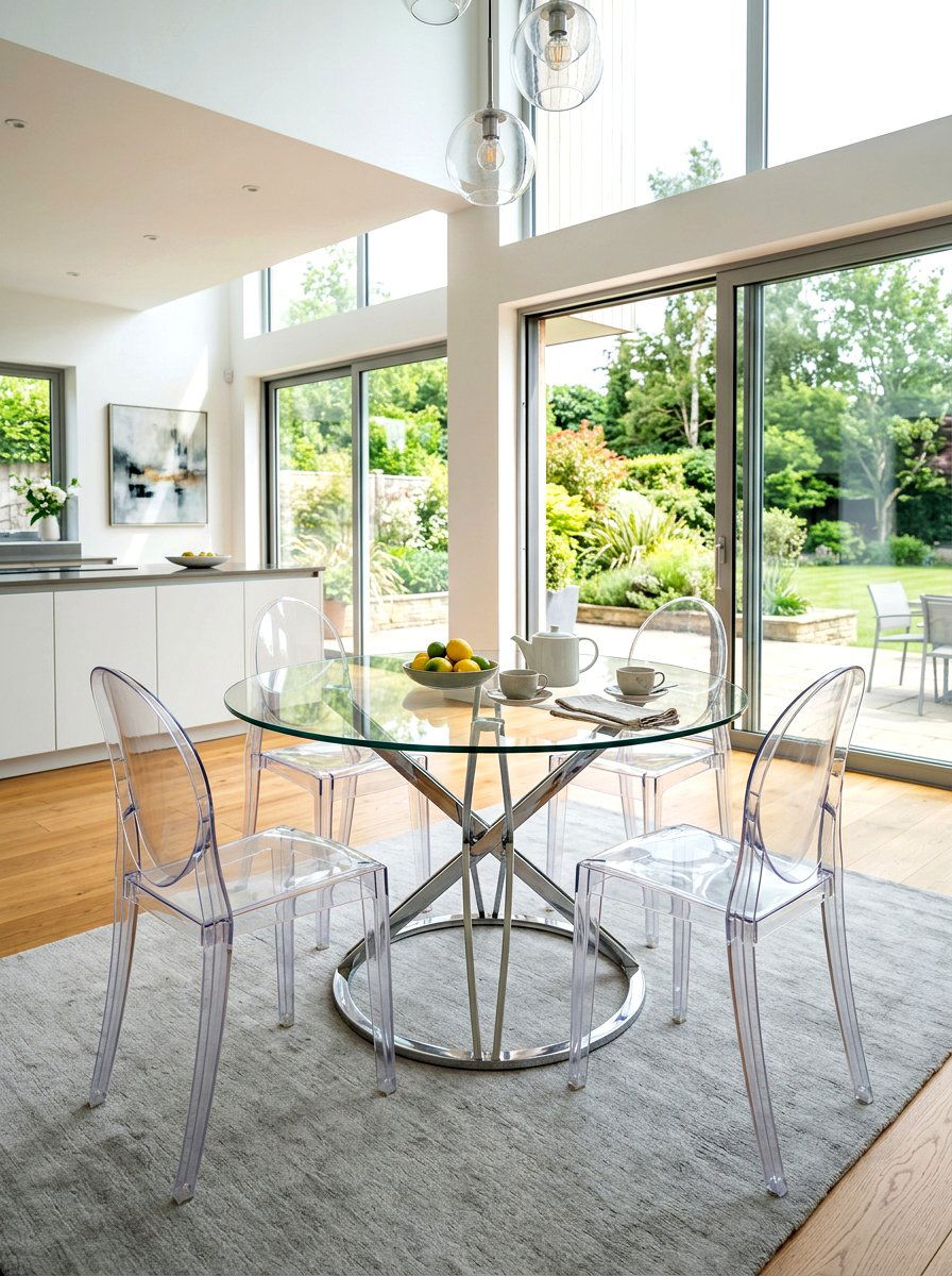 Modern glass breakfast table - 30 bedroom breakfast nook ideas