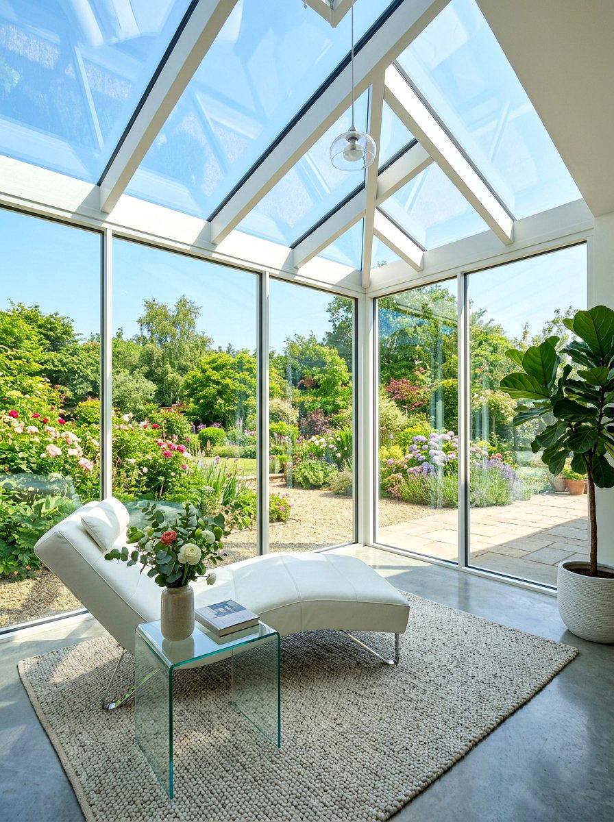 Modern glass conservatory - 30 book nook ideas