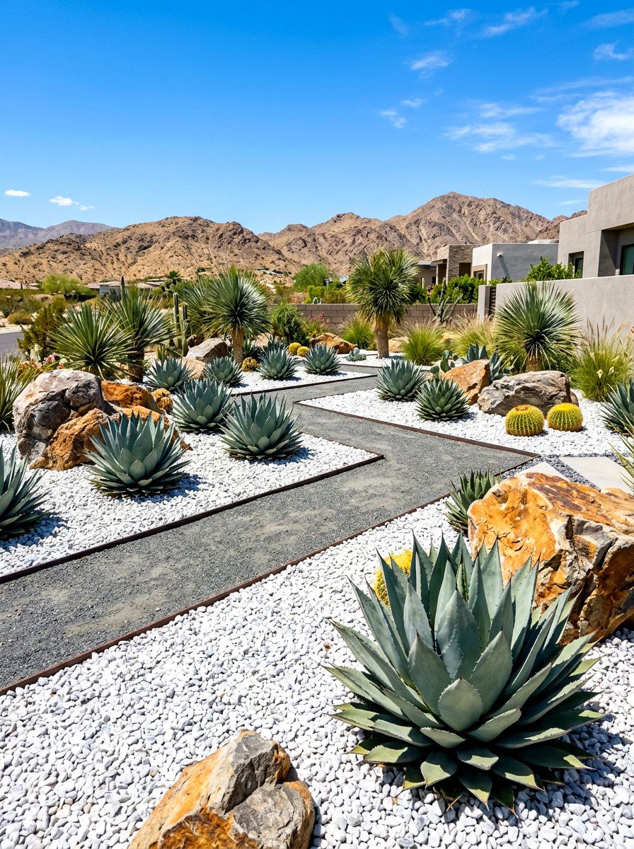 Modern gravel garden - 30 villa backyard ideas