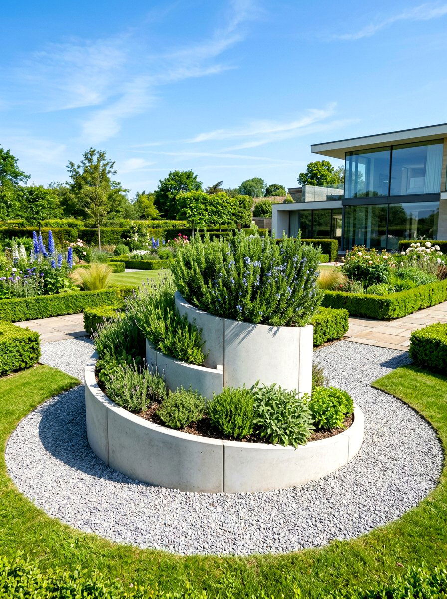 Modern herb spiral - 30 herb spiral ideas