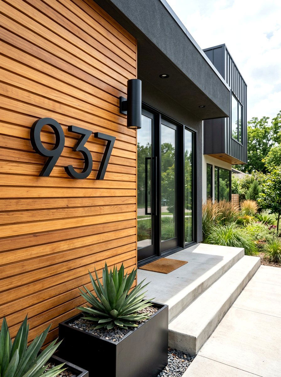 Modern house numbers - 30 charming stoop decor ideas
