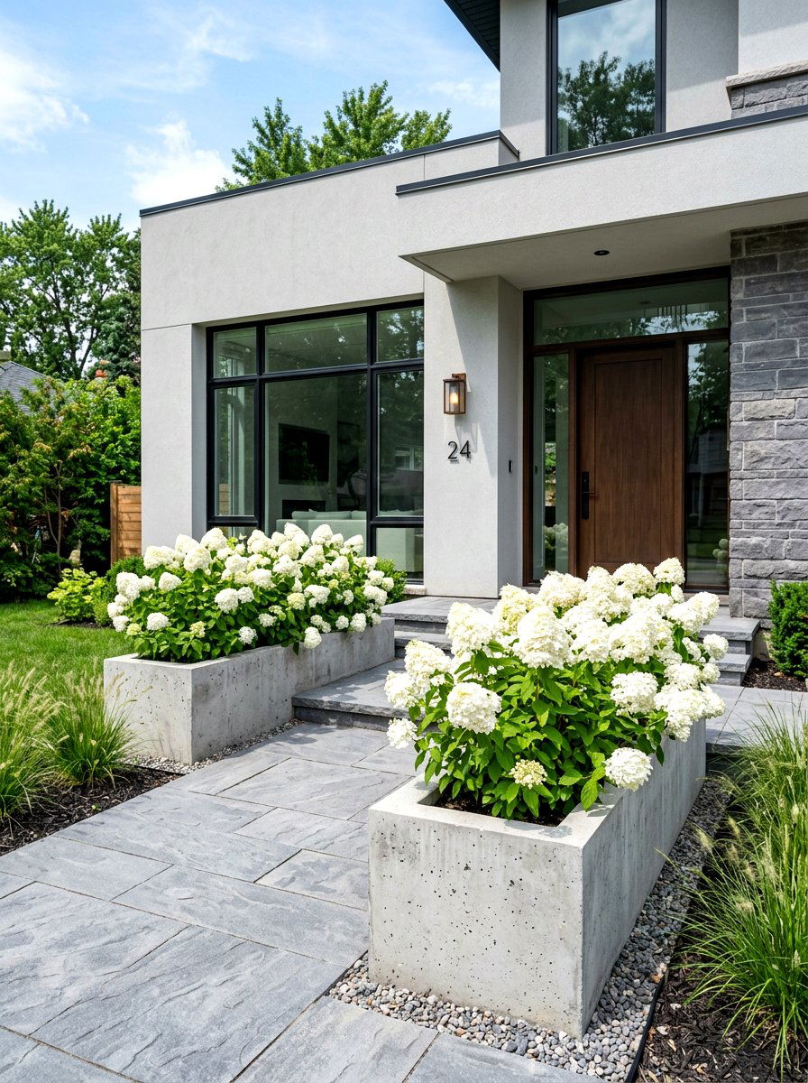 Modern hydrangea porch landscaping - 30 hydrangea heavy front porch ideas