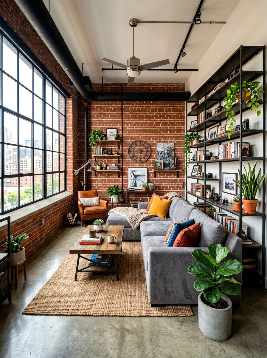 Modern industrial living room - 30 modern eclectic living room ideas