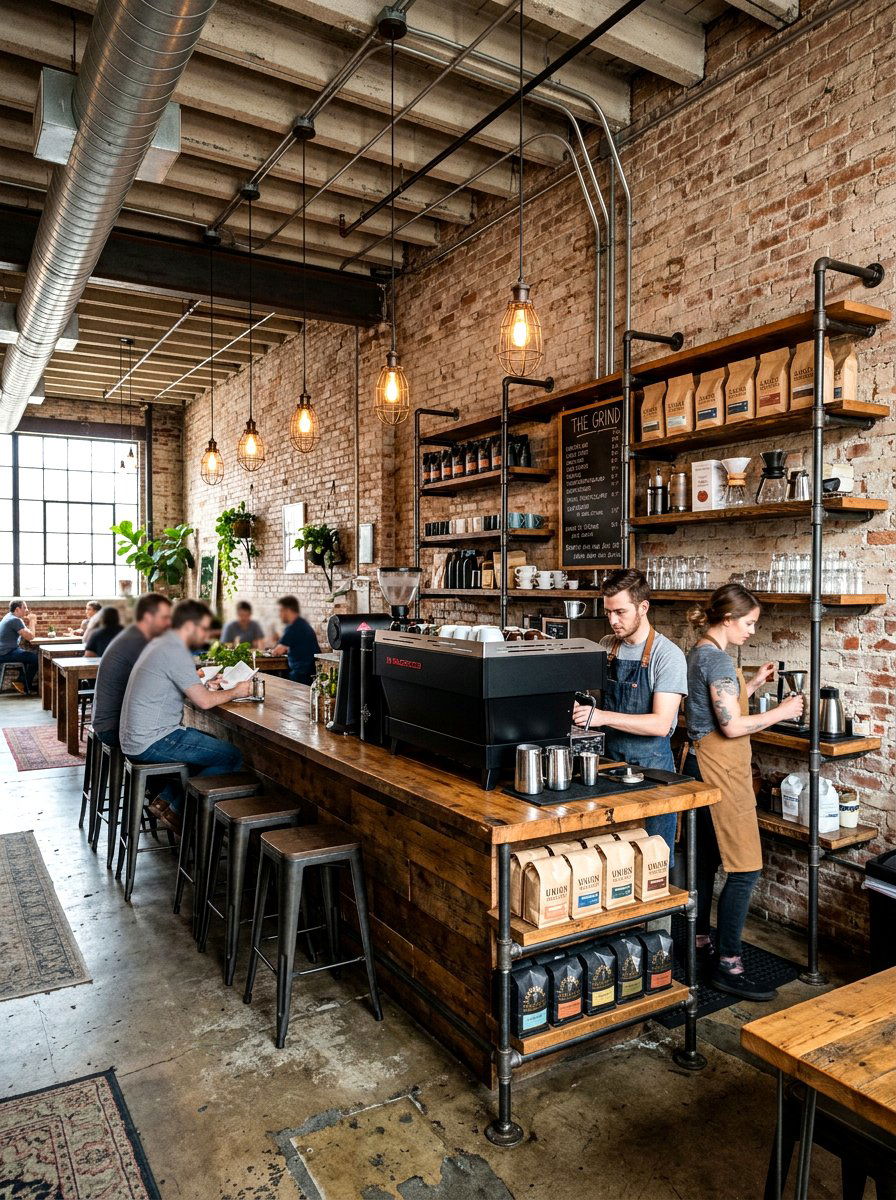 Modern industrial metal coffee bar - 30 office coffee corner ideas