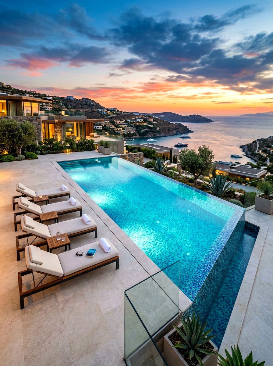 Modern infinity pool - 30 villa backyard ideas