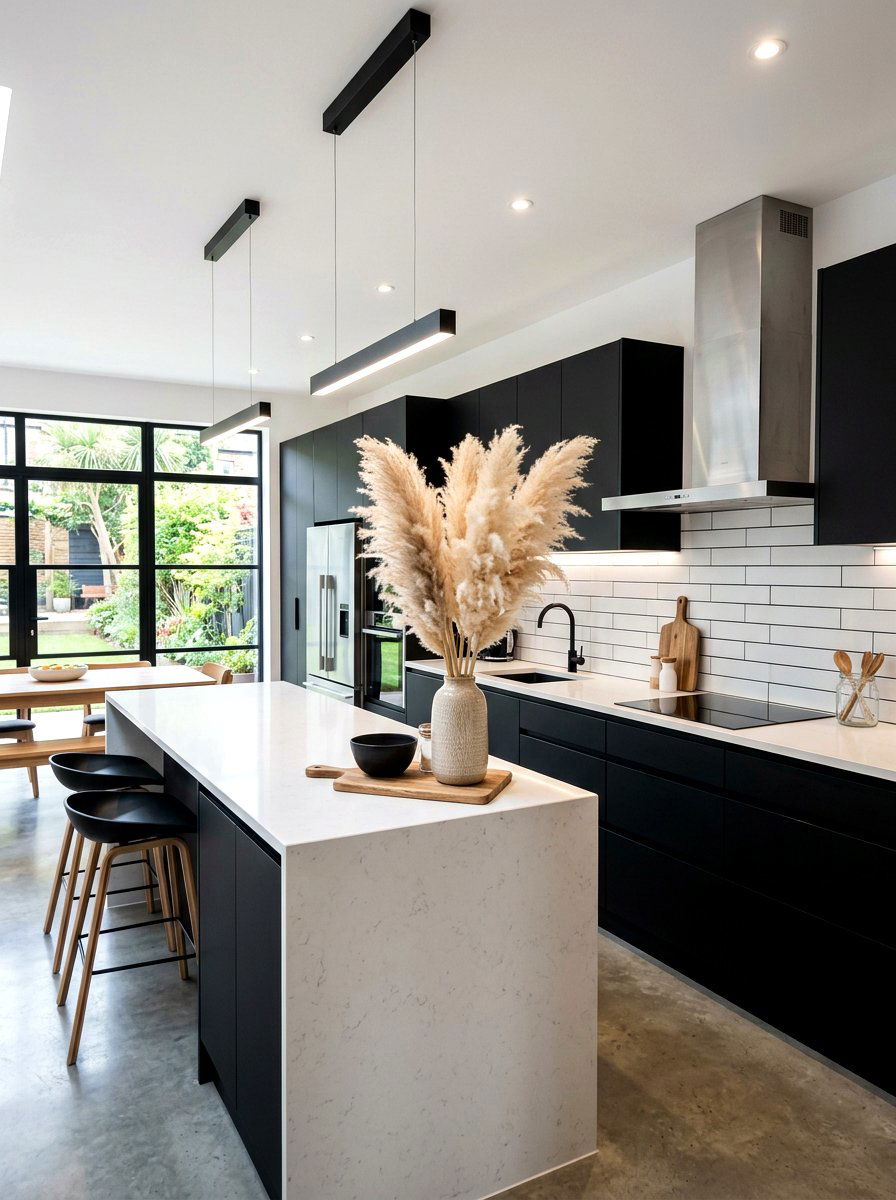 Modern kitchen pampas grass display - 30 pampas grass decor ideas