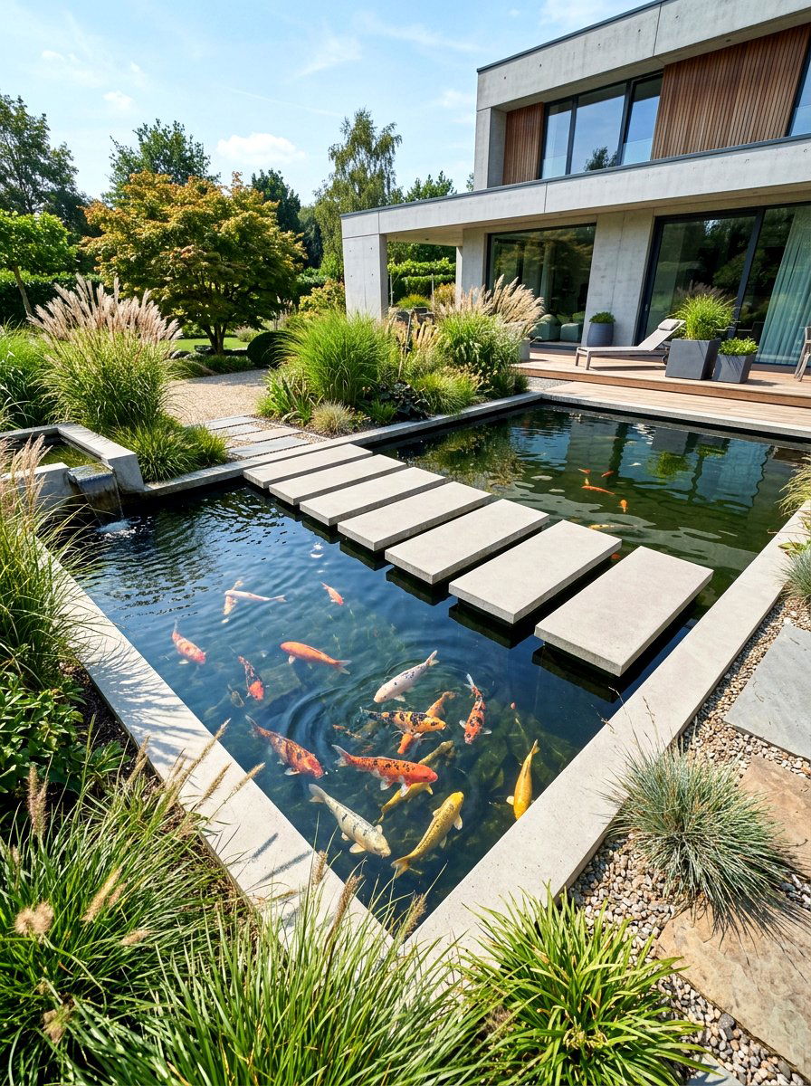 Modern koi pond - 30 luxury landscaping ideas