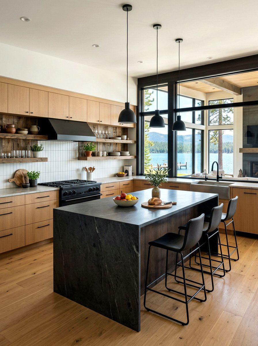 Modern lake house kitchen - 30 lake cabin decor ideas
