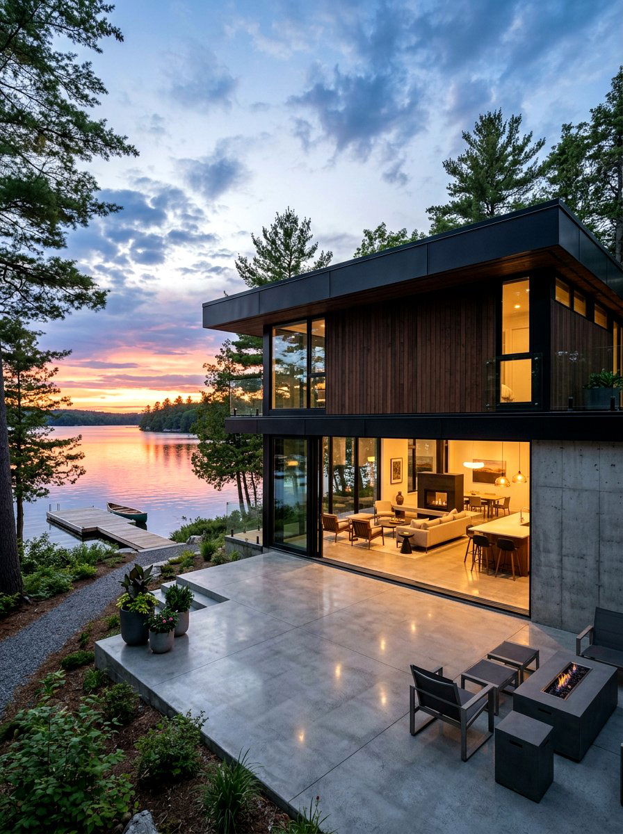 Modern lake house - 30 lake house exterior ideas