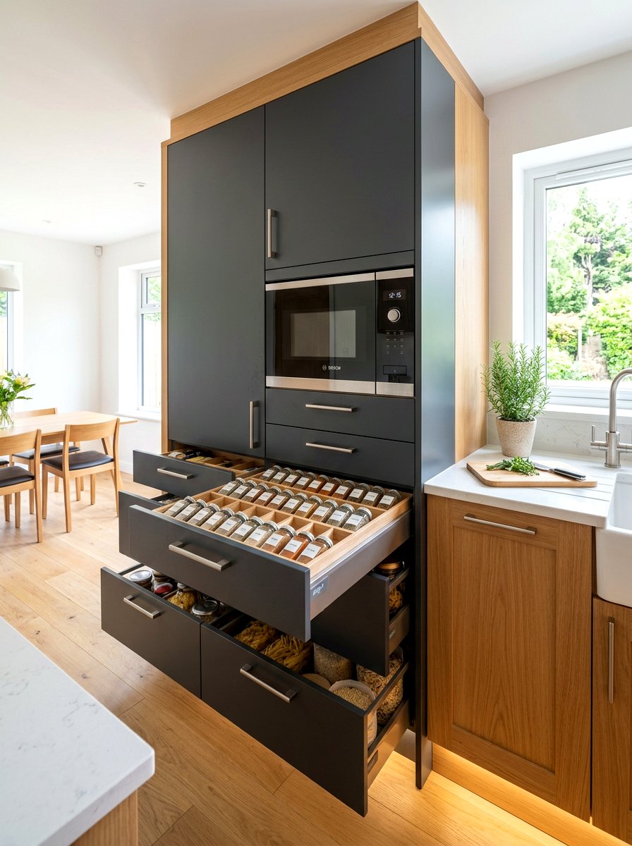 Modern larder unit - 30 freestanding furniture kitchen ideas