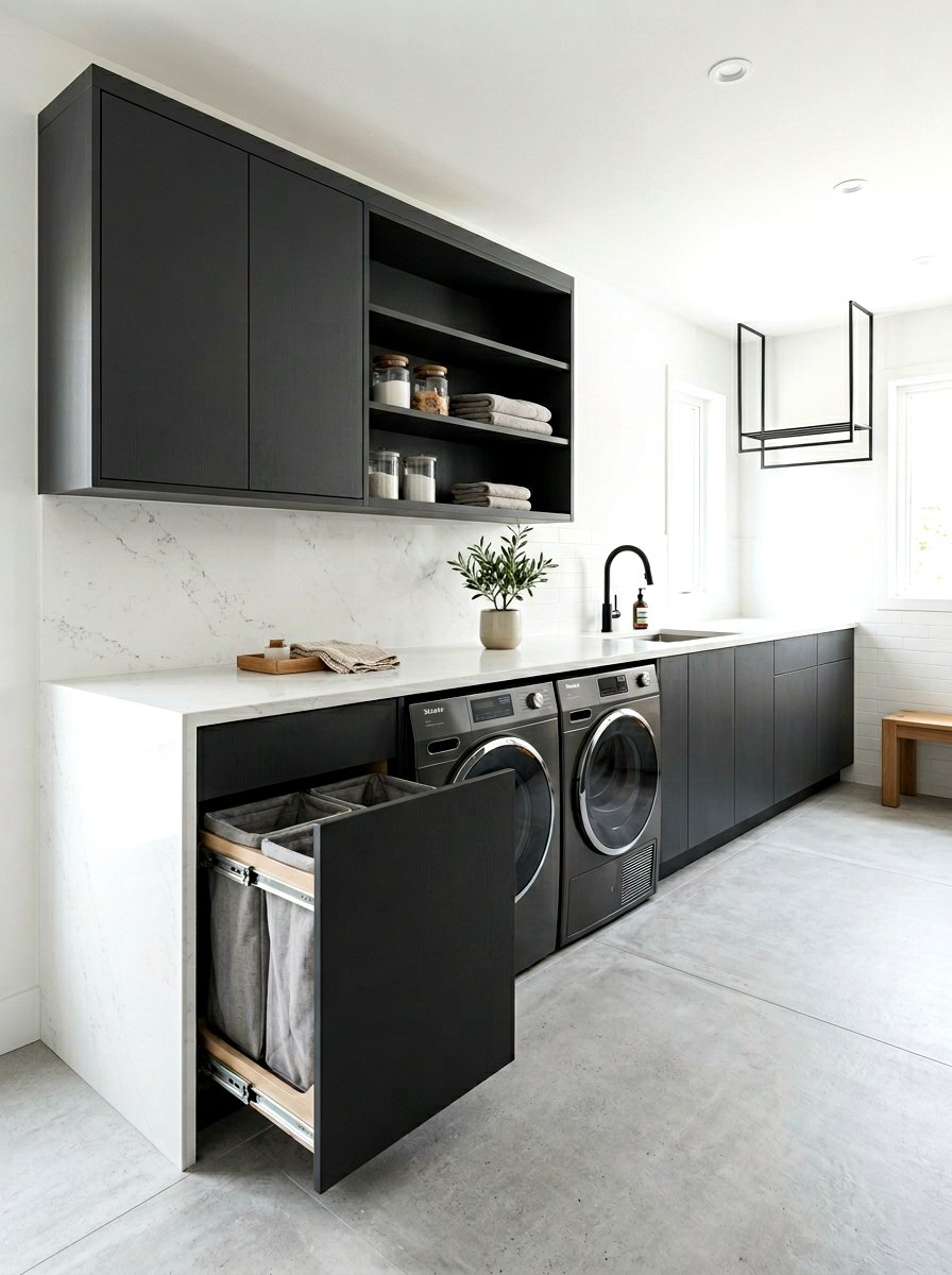 Modern laundry cabinets - 30 laundry room ideas