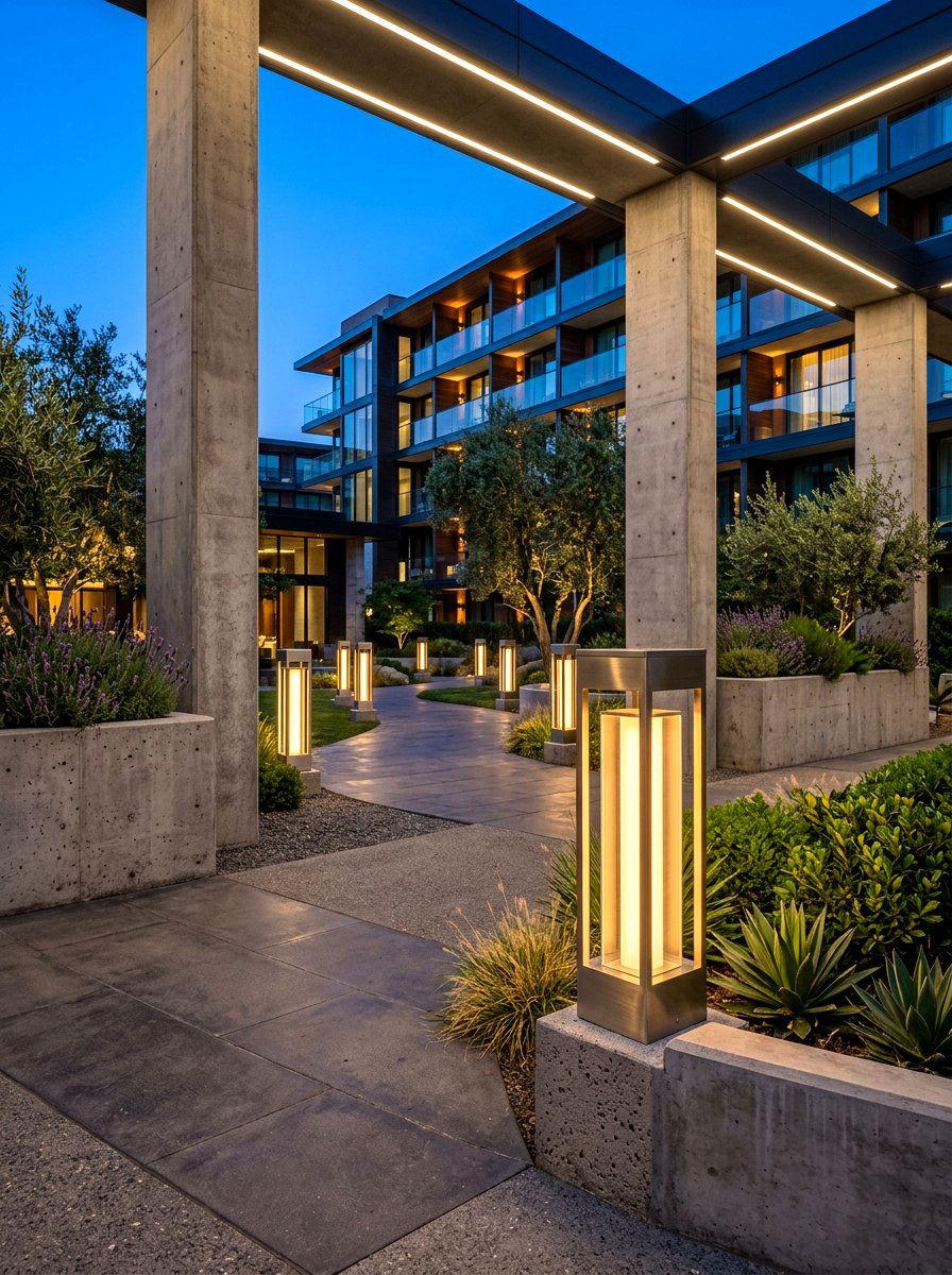 Modern light column - 30 outdoor lighting ideas