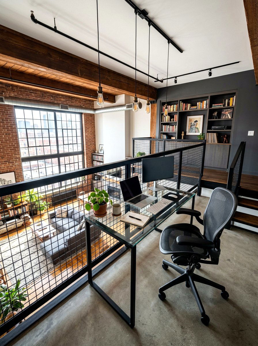 Modern loft study - 30 study nook ideas