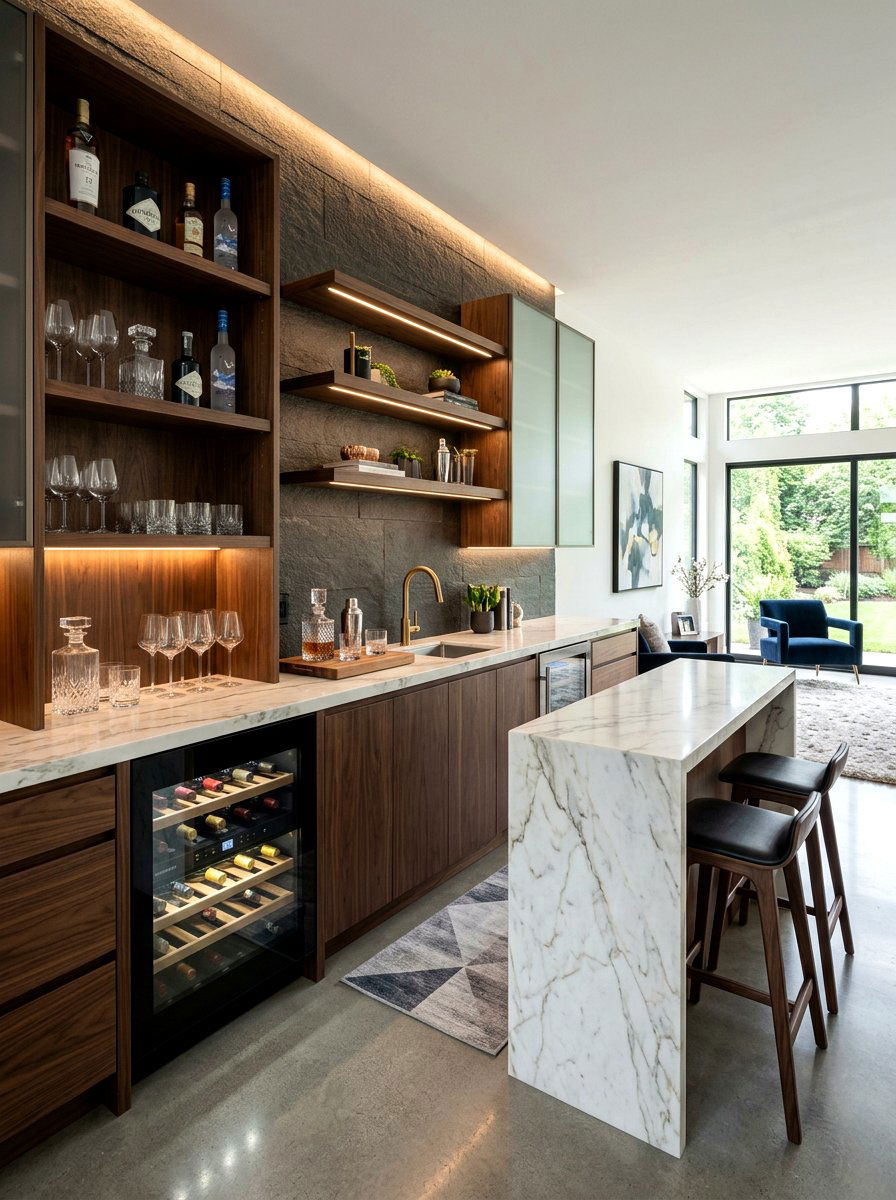 Modern luxury dry bar - 30 cocktail nook ideas aesthetic