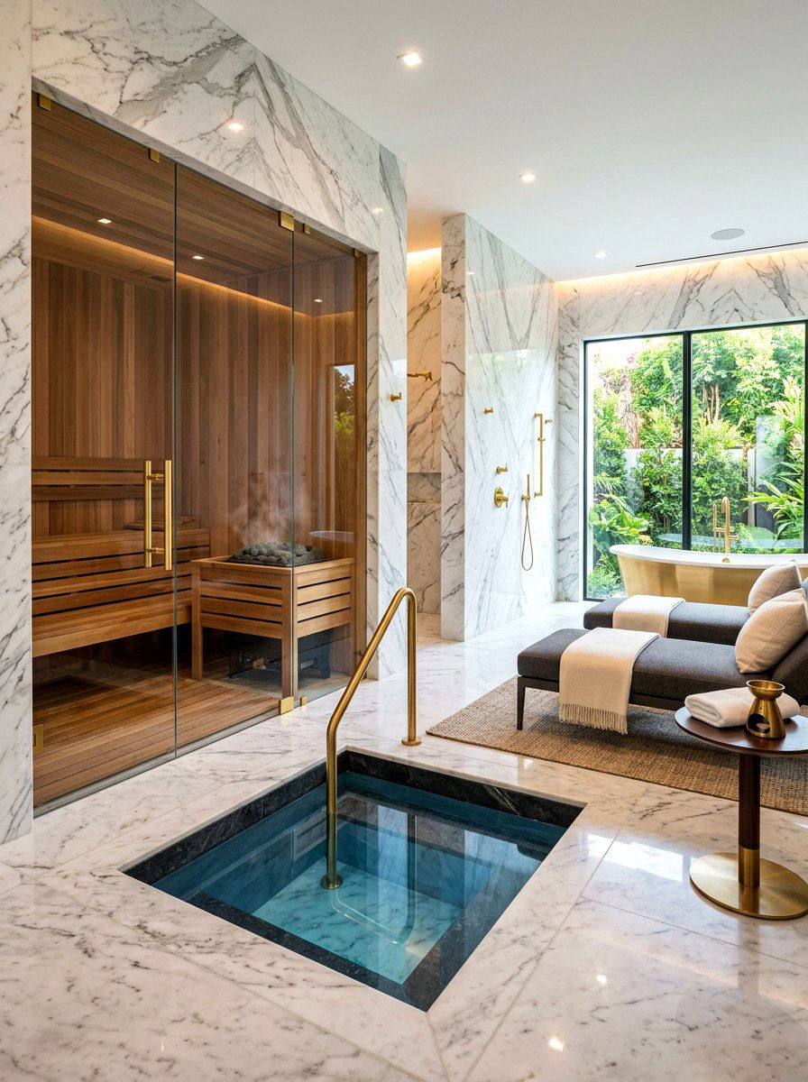 Modern luxury home spa - 30 contrast therapy room ideas