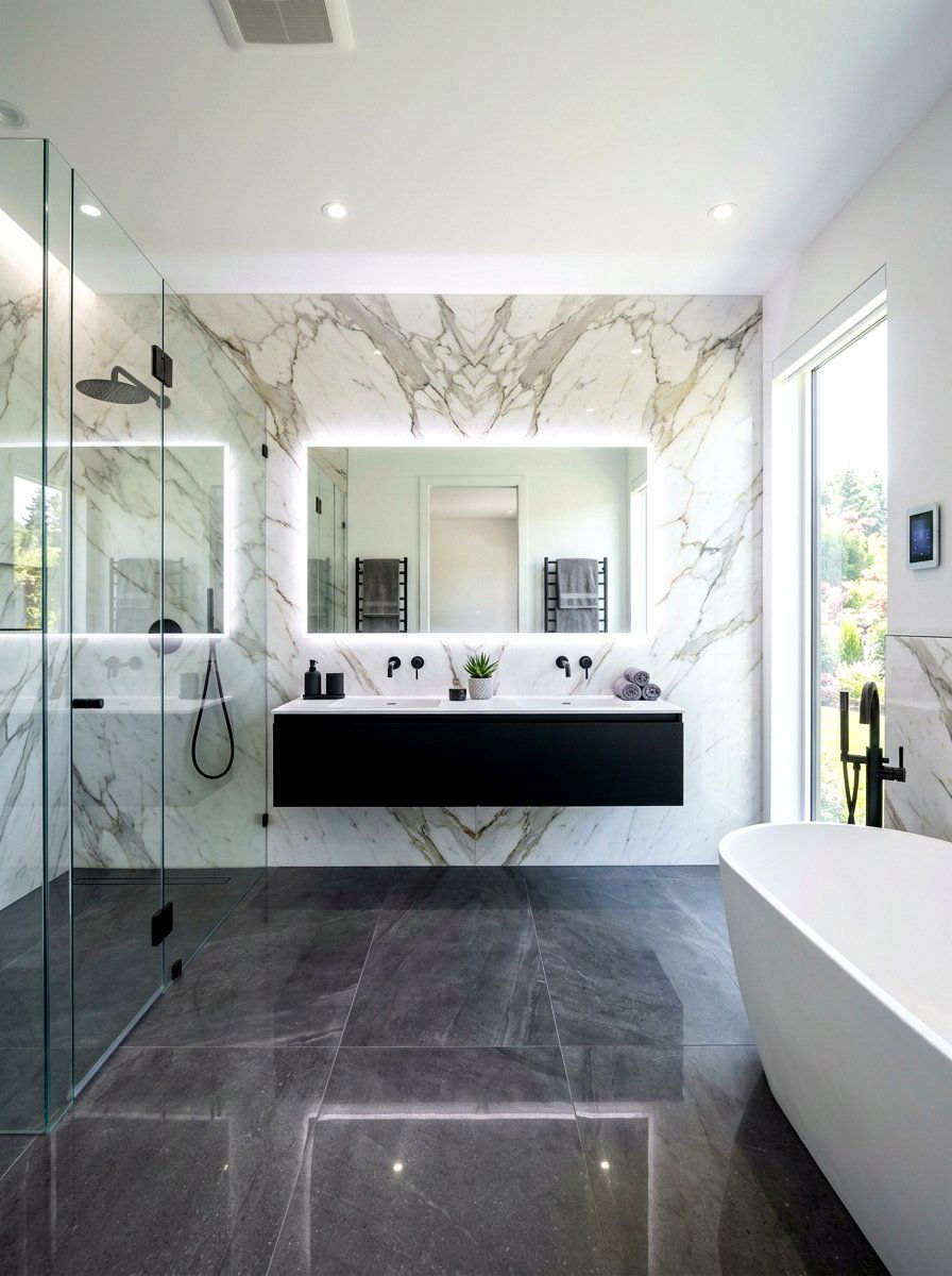 Modern marble bathroom - 30 stone inspired bathroom ideas