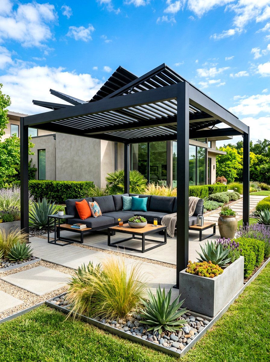 Modern metal gazebo - 30 garden party gazebo ideas